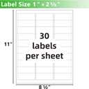 2 x VZCPYTPM Printable Address Labels,1" x 2-5/8" Sticker for Printer,300 Blank Label,Personalized Mailing,Return Address,Name Tag,Envelope Stickers for School Supplies,Home,or Office Use