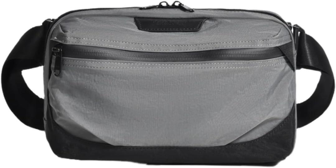 Leaper Small Crossbody Bags for WomenLightweight Fanny Packs with Adjustable Shoulder Strap - Water-resistant Nylon Sling Bag for Men - Fashion Cross Purse for Travel Everyday - Grey (Gray)