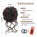 Messy Bun Hair Clip in Hair Pieces for Updos Claw Clip Hair Buns for Women Messy Wavy Curly Bun Extensions Tousled Updo Messy Bun Hair Piece (Dark Brown)