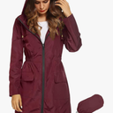 Lomon Women Waterproof Lightweight Rain Jacket Active Outdoor Hooded Raincoat ,Size XL