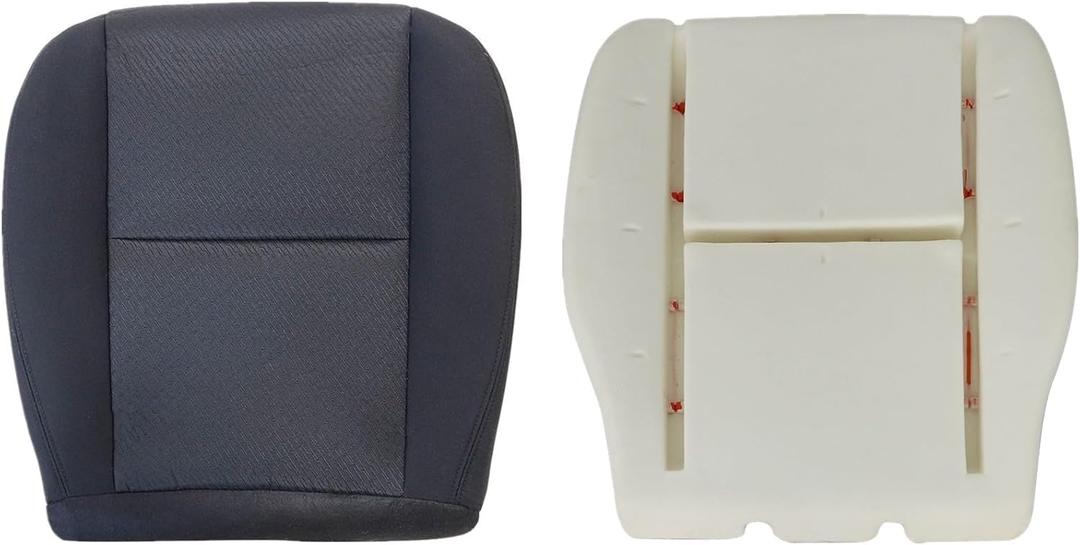 NLQR Front Driver Bottom Replacement Seat Cover & Foam Cushion Compatible with Chevy Silverado Tahoe Suburban Avalanche GMC Yukon Sierra 1500 2500HD 3500HD 2007 2008 2009 2010 2011 2012 2013 2014 (Black)