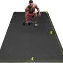 BesWin Large Exercise Mat 8' x 4'(6mm), Extra Thick Workout Mats for Home Gym Flooring, High Density Non-Slip Gym Mats Fitness Mat for Cardio, Weights, Jump Rope, Fitness - Use With or Without Shoes
