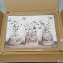 Farmhouse Bathroom Decor Wall Art, Framed Rustic Cotton Pictures Canvas Wall Decor Painting, Modern Country Relax Soak Unwind Sign Artwork Posters Prints for Bathroom 12x16In Dark Wood Frame