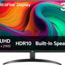 LG 32UR500K-B Ultrafine 32-inch 4K UHD (3840x2160) Computer Monitor HDR10 Built-in Speaker x2 OnScreen Control Reader Mode Flicker Safe Borderless Design HDMIx2 DisplayPort Black