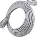 KUNCAN Appliance Power Extension Cord - Heavy Duty 14/3 AWG Parallel 3 Prong Low Profile Flat Cable US Plug Male to Female Extender Grounded Wire for AC Unit, Air Conditioner, Refrigerator (12 ft)