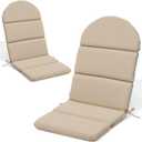 Crestlive 50x19.6 Inch Adirondack Chair Cushion Set of 2, Waterproof, Fade Resistant, High Back Outdoor Rocking Chair Cushion for Patio, Beige