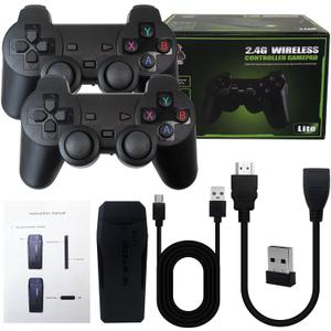 M8 Retro Gaming Console 64G Wireless Game Stick TV Console with Built-in 20000+ Games, 4K HDMI Output, Plug and Play, 9 Emulators, 2.4G Wireless Controller Gamepad for Christmas Birthday Gifts