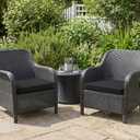 Outdoor Chair Cushions Set of 2: Waterproof & Fade Resistant Seat Cushion for Patio Furniture - 18.5 x 16 x 2 Inch Chair Pads with Ties and Hidden Zipper - Patio Chair Cushion Replacement, Black