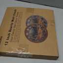 WANGIRO Round Wall Clock Farmhouse Plastic Deer Clock Battery Operated Silent Non-Ticking Rustic Clock 12 Inch for Home Kitchen Living Room Bedroom Office Decor (Antique Copper)