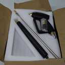 YAMATIC Long Pressure Washer Gun and Hose Kit, Rubber 50 FT Steel Braided Power Washer Hose with 3/8" Swivel Quick Connect & M22 Adapters Replacement for Troy Bilt Ryobi Simpson Craftsman, 4000 PSI