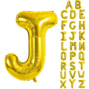 Letter J Balloon Gold Letter Balloons 40 Inch Aluminum Foil for Birthday Wedding Anniversary Party Supplies Large Letter Balloons