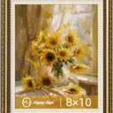 HappyHapi 8x10 Vintage Gold Picture Frame, 1 Pack Ornate Vintage Picture Frames for Wall or Tabletop Display, Gold 8x10 Antique Photo Frame for Wall DécorRetro Home Decor