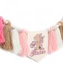 My First Rodeo High Chair Tassel Banner - 1st Birthday Party Decorations, Western Cowboy Theme, Farm Baby Shower, Photo Props, First Rodeo Cake Smash Decor, Rustic Wild West Celebration (Pink Cowgirl)