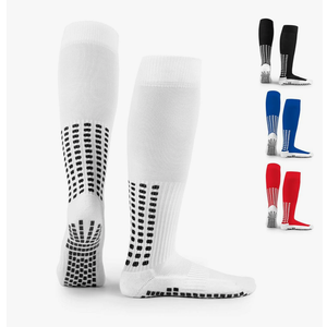 LUX Anti Slip Soccer Knee Socks,Non Slip Football/Basketball/Hockey Sports Grip Socks Black