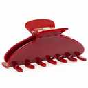 MAORULU Cute Claw Clip for Women – 4.3'' Large Acetate Hair Clips for Thick Thin Curly Long Hair, Durable Hair Clamps Non-slip Jaw Clip, Strong Hold, Stylish French Design (Cherry Red)