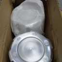 RTrhinoTuning 4PCS 4.25" Push Through Center Caps Aluminum Hub Caps for 4.25in Truck Trailer Wheel Rim Bore, 4.69" Tall Silver with Stickers