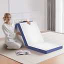 Tri Folding Mattress,4 Inch Foldable Foam Mattress with Breathable and Washable Cover,Portable Floor Guest Bed for Guest Room,Yoga,Travel,Camping,75"x31"x3" (Cot)