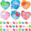 SpringFlower 30 Packs Valentine's Day Cards for Kids with Glitter Mochi Squishy for School Classroom Gifts Exchange, Party Favors for Kids, Gift Cards Bulk, Prizes