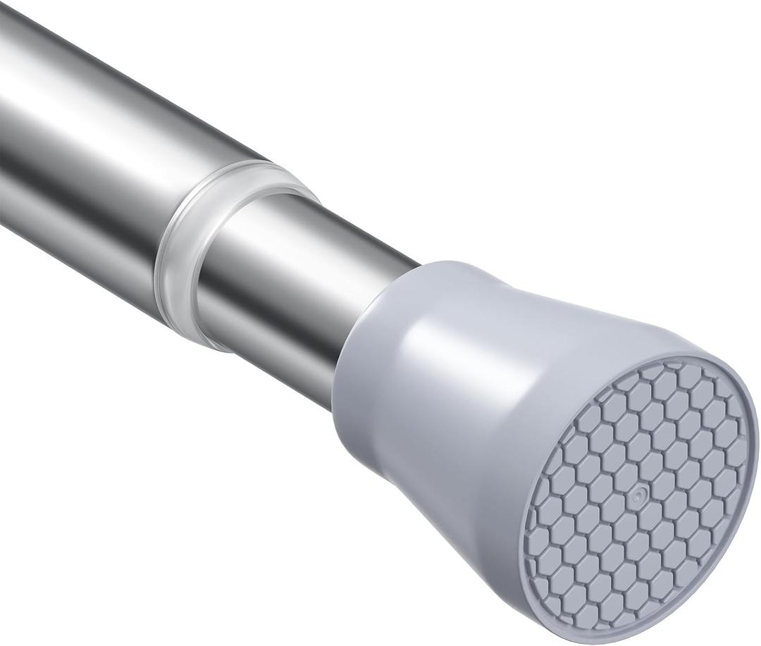 Tension Rods for Windows 28 to 48 Inch Silver Tension Curtain Rod Spring Rods No Drilling Pressure Tension Rods Adjustable Curtain Rods Expandable for Closet,Doorway