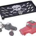 1/10 Scale RC Accessories Roof Rack Luggage with Pulley Bearing, Aluminum 1/8 1/10 RC Crawler Accessories, for SCX10 TRX4 Capra Car Shell Decoration FJ40 Housing Accessories (Black B)