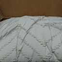 Andency Light Khaki Comforter Set King Size, Boho Soft Warm Tufted Bedding Comforter Sets for King Size Bed, 3 Pieces Aesthetic Chevron Farmhouse Cute Bohemian Textured Bedding Set (King (104"x90"))