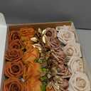 Ling's moment Artificial Flowers Fake Silk Roses Faux Foam Flower Combo for DIY Wedding Bouquets Centerpieces Arrangements Bridal Shower Party Home Decorations, Orange & Dusty Rose, 21pcs