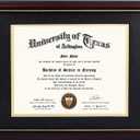 GraduationMall 8.5x11 Diploma Frame with Black over Gold Mat or Display 11x14 Certificate without Mat,Solid Wood & Tempered Glass,Cherry Finish with Gold Trim