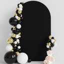Wokceer Wedding Arch Cover 8FT Spandex Fitted Wedding Arch Stand Covers Round Top Chiara Arch Backdrop Cover for Birthday Party Ceremony Banquet Decoration Black