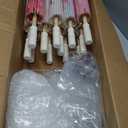 12 Pcs Chinese Oiled Paper Umbrella for Weddings 32 Inch Bamboo Silk Chinese Japanese Parasol Flower Art Dance Umbrella for Bridal Showers Favor Photography Costumes Props(Rose Red,Vibrant)