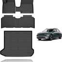 KELCSEECS Floor Mats & Cargo Liner Custom for Hyundai Ioniq 5 2025 Unmovable Center Console (Fixed Center Console) All Weather Car Mat TPE Floor Liners Ioniq 5 Accessories Trunk Mat