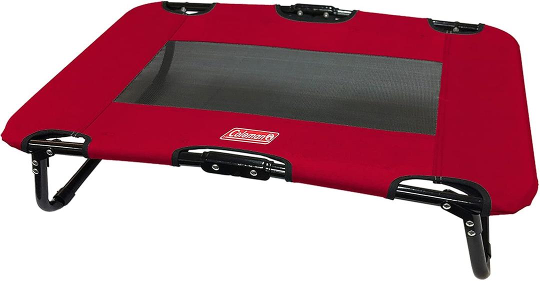 Coleman Elevated Folding Dog Cot, Medium, 20" x 30", Red