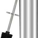 Toilet Brush and Holder Set - Stainless Steel Toilet Bowl Brush and Holder, Toilet Bowl Cleaner Brush for Bathroom (Silvery)