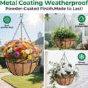 AMAGABELI GARDEN & HOME 4 Pack 12 Inch Metal Plant Hanging Baskets Planter Flower Pots Outdoor Indoor Wire Hanging Basket for Vegetable with Coco Fiber Liners for Garden Home Porch Decor