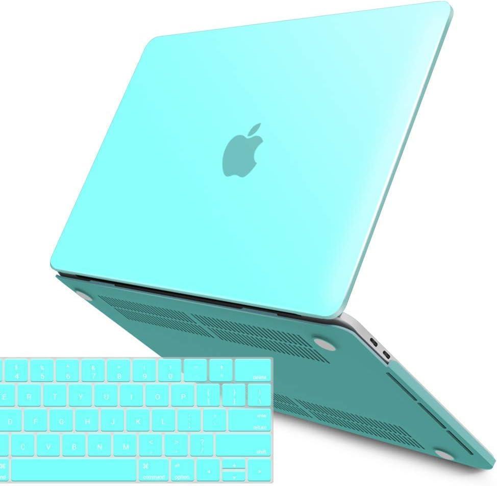 IBENZER Compatible with MacBook Pro 15 Inch Case 2019 2018 2017 2016 A1990 A1707, Plastic Hard Shell Case with Keyboard Cover for Mac Pro 15 Touch Bar, Turquoise, T15TBL+1A