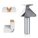 HUHAO 1/2" Shank R18 Seamless Woodworking Router Bit, Arc Bending Integrated Milling Cutter Router Bit, Carbide Tip V Bit for Woodworking Chamfer Bevel Cutter Engraving Tool