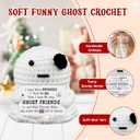 Friendship Gifts for Women - Mini Positive Ghost Crochet, Handmade Emotional Crochet Plushies Support, Funny Birthday Gifts for Friends, Besties, Sisters, White Elephant Gift Ideas