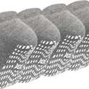 ZAKASA Non-Slip Grip Socks for Men: Non Skid Grippy Socks Anti Slip Gripper for Elderly Hospital Yoga Pilates (13-15, Grey-4 Pack)