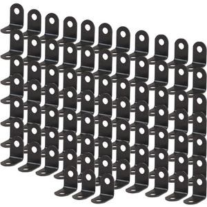 uxcell 80pcs Angle Bracket Metal 12x12mm Black Corner Brace Fastener L Shaped Right Angle Brackets Corner Protector Shelf Support with Screws for Furniture