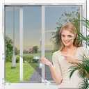 Magnetic Window Screen, Adjustable DIY Flex Screens for Windows Max 59” x 51” Fits Any Size Smaller, Window Screens for House Windows with 16 Innovative Magnetic Fastener
