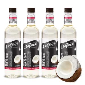 DaVinci Gourmet Classic Coconut Syrup, 25.4 Fluid Ounces (Pack of 4), Best before 12 SEP 2027