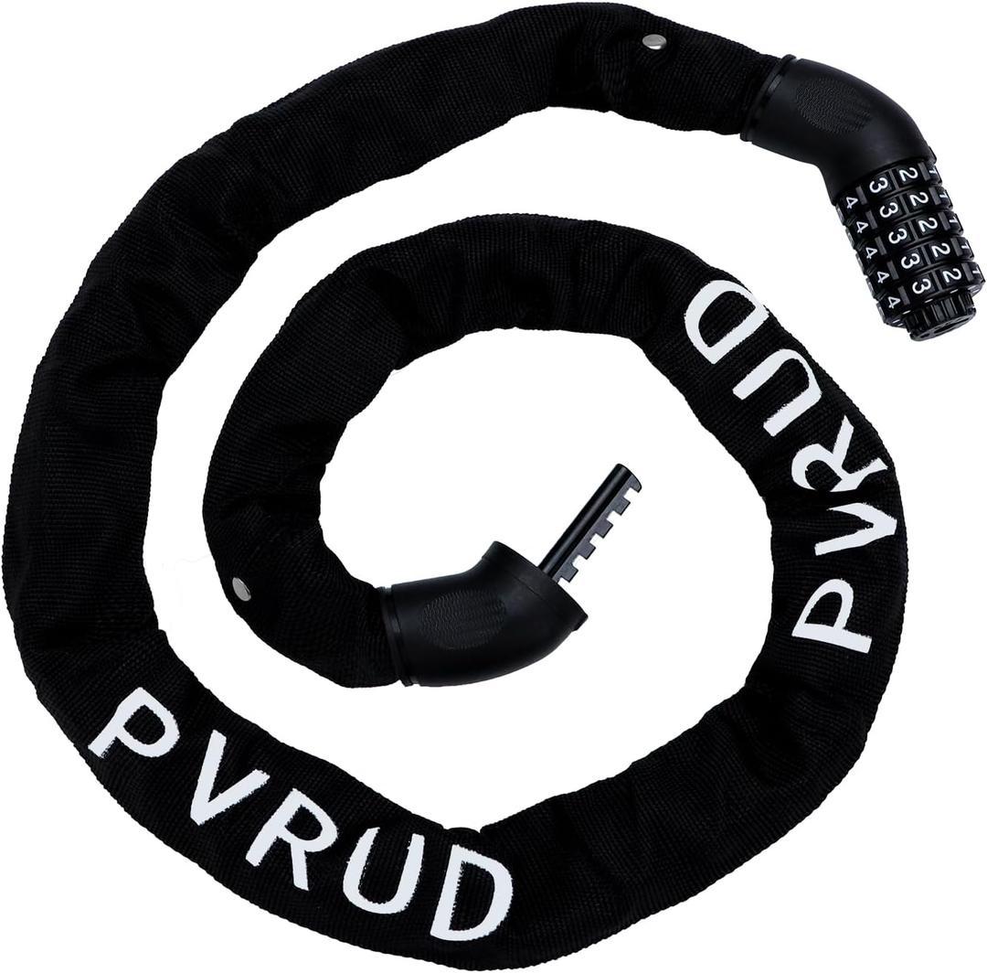 Bike Chain Lock, 5 Digit Combination Heavy Duty Anti Theft 3.5Ft Bicycle Chain Lock,6mm Thick High Hardness keyless Bike Lock for Bike,Scooter,Motorcycle,Door, Gate