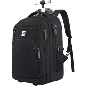 Rolling Backpack, Travel Backpack with Wheels for Men Women, 20inch Wheeled Underseat Bag Carry on Luggage Trolley Suitcase for Business College