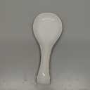 Patelai Ceramic Spoon Rest Spoon Holder Stovetop for Kitchen Stove Coffee Bar Accessories Christmas Gift(White with Gold Brim,Classic Style)