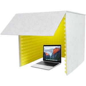 Foldable Recording Booth with High-Density Foam, Small Music Recording Studio for Home Studio, Recording Shield, Soundproof for Recording, Working, Live Streamer, Podcasting (Yellow)