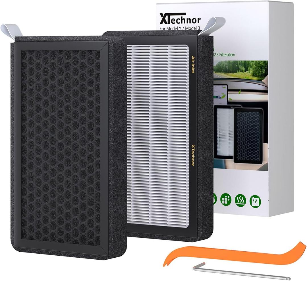 HEPA Air Filter for Model Y Model 3 2016-2025, 2 Pack Cabin Air Filter with Activated Carbon