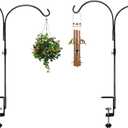 Double Fence Deck Hook for Railing with 3.5 Inch Strengthened Clamp for Hanging Bird Feeders, Plants, Flower Baskets,Windchimes, Lanterns,Holiday Decoration (2)