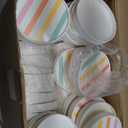 Irenare 100 Pcs 12 oz Ice Cream Paper Cups with Lids Disposable Dessert Bowls Hot Soup Containers Kraft Paper Food Containers for Valentine's Day Easter Cold and Hot Foods Sundae Yogurt (Macaron)