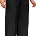Unybwonn Women Wide Leg Dress Pants High Waisted Straight Leg Business Slacks Work Pants Casual Button Down Trousers- XXL