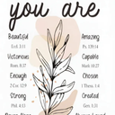 Poecinvi Boho Floral Christian Clipboard Folio with Storage for Office Classroom, You are Bible Verse Affirmations Padfolio with Metal Clip for Nurses Teachers Students Women, 12.4x9.25 in