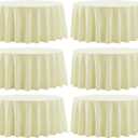 Round Tablecloth 120 Inch Tablecloth 6 Pack Ivory Table Cloths Washable Decorative Polyester TableClothes Cover for Dining Table Banquets Buffet Parties and Wedding